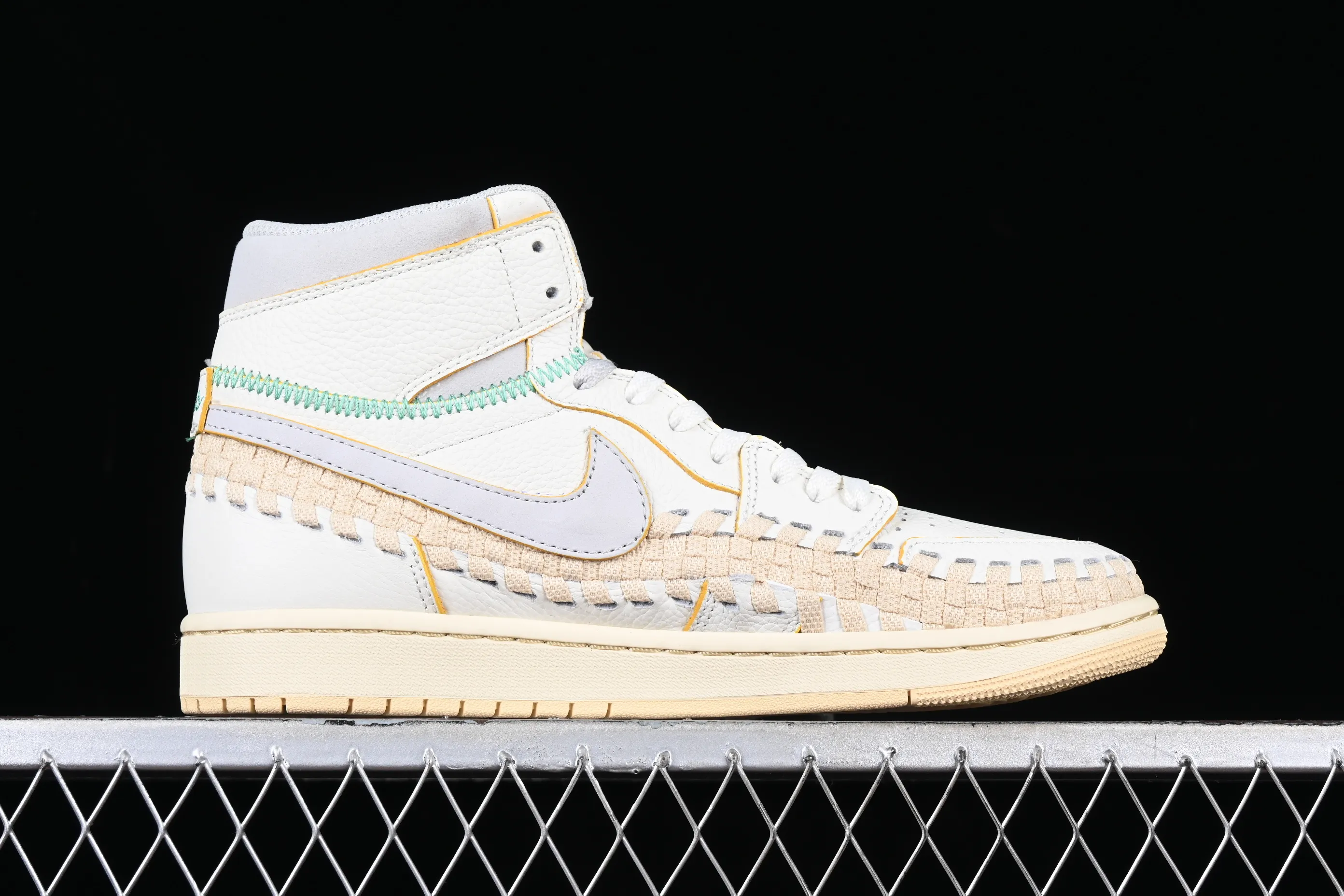 All categories Air Jordan Jordan series basketball shoes Air Jordan 1 High foreign trade version Union x Air Jordan 1 High OG "Woven" AJ1 Joe 1 joint model woven high-top basketball shoes FD2565-100